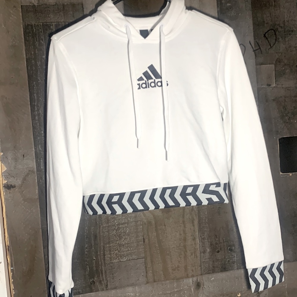 Adidas XS Cropped Pullover Hoodie